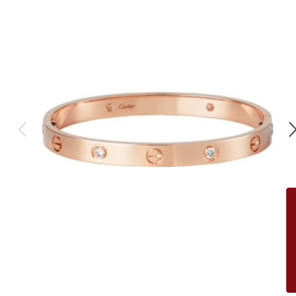 Cartier Rose Gold Love Bracelet Four Diamonds